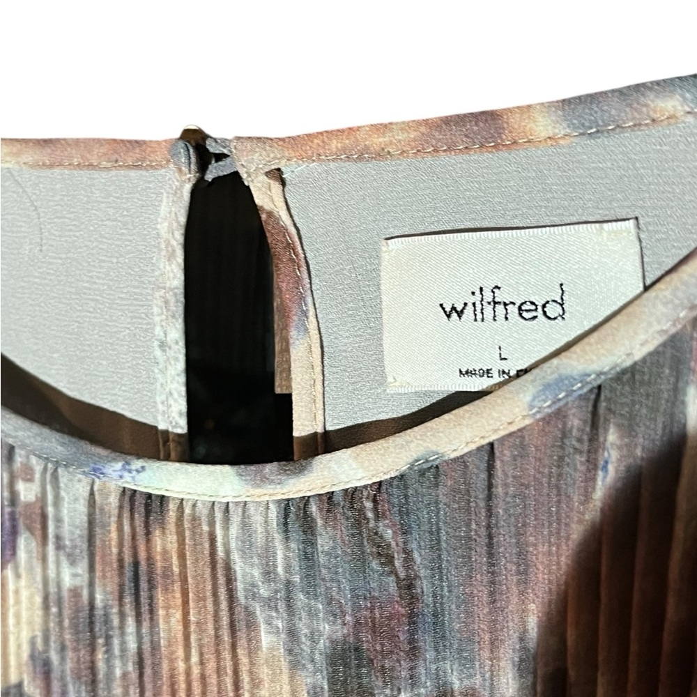 Wilfred Aritzia Daydreamer Pleated Tannin Foxfire Brown Maxi Dress Great Cond L - Picture 7 of 9